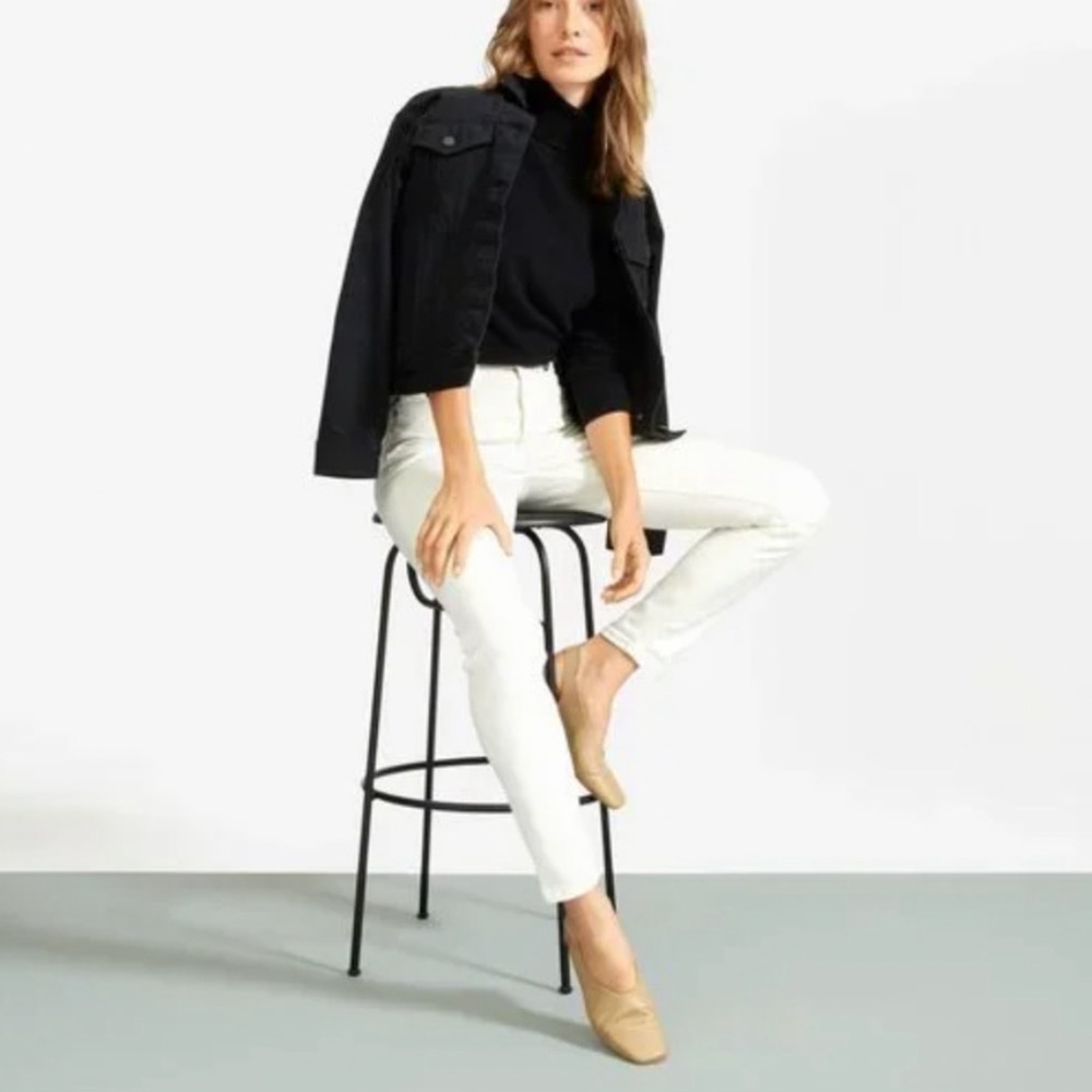 Everlane High Rise Skinny Ankle Jeans in Bone Cream Denim • 27